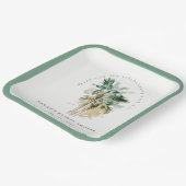 シックなトロピカルウォーターカラーパームツリーズブライダルシャワー ペーパープレート (傾斜あり)