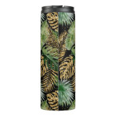 シックなトロピカルグリーン葉パーム金ゴールドグリッター名 タンブラー (裏面)