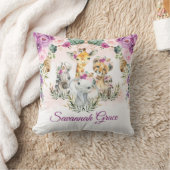 シックなトロピカルジャングルサファリワイルドアニマルベビーガール クッション (ブランケット)