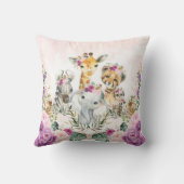 シックなトロピカルジャングルサファリワイルドアニマルベビーガール クッション (裏面)