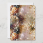 シックなトロピカルパイナップルスパークル誕生日 招待状 (裏面)