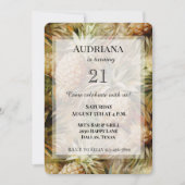 シックなトロピカルパイナップル誕生日 招待状 (正面)