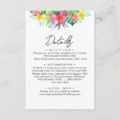 シックなトロピカルパラダイスウォーター結婚カラー詳細 エンクロージャーカード (正面)