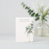 シックなトロピカルパームツリー空白のジュエリーディスプレイ 名刺 (スタンド正面)
