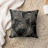 シックなトロピカルパームフロンズパターン クッション (ブランケット)