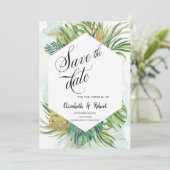 シックなトロピカルパ葉ームの夏の日付を保存 セーブザデート (スタンド正面)