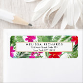 シックなトロピカルプリントウォーターカラーデザイナー ラベル (インサイチュ)