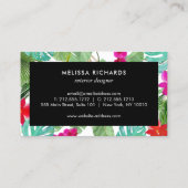 シックなトロピカルプリントウォーターカラーデザイナー 名刺 (裏面)