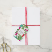 シックなトロピカルプリントウォーターカラー ギフトタグ (より糸付き)