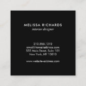 シックなトロピカルプリント水彩色デザイナーグリーン スクエア名刺 (裏面)