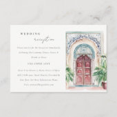 シックなトロピカルモロッコの戸口のウェディングレセプション エンクロージャーカード (正面)