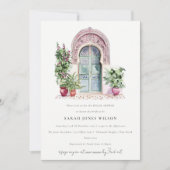 シックなトロピカルモロッコドアブライダルシャワー 招待状 (正面)