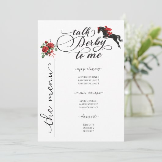 シックなトークダービートゥミーレースホースパーティー馬乗り メニュー (スタンド正面)