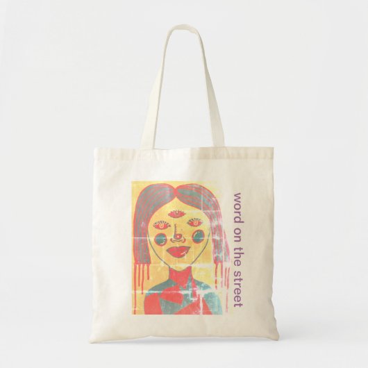 シックなトートバッグ – 単語オン通りデザイン トートバッグ (正面)