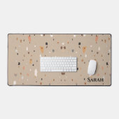 シックなトープのテラゾパターン デスクマット (キーボード&マウス)