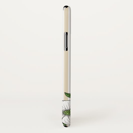 シックなドッグウッドの花々とストライプモノグラム Case-Mate iPhoneケース (裏面/右)