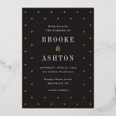 シックなドットフォイルモダン結婚式招待状フォイルインヴィ 箔招待状 (正面)