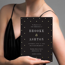 シックなドットフォイルモダン結婚式招待状フォイルインヴィ 箔招待状