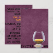 シックなドリンクディナービップパーソナライズされた招待状 招待状 (正面/裏面)