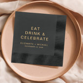 シックなドリンク結婚式を祝う 箔ナプキン