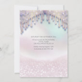 シックなドレガーリースが輝くホログラフィーを漂わせる 招待状 (裏面)