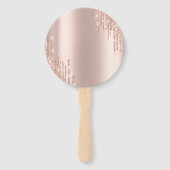 シックなドレスグリッタードリップバラ金ゴールドスウィート16 ハンドファン (裏面)