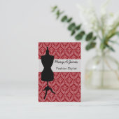 シックなドレスメーカーのマネキンビジネスカード 名刺 (スタンド正面)