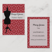 シックなドレスメーカーのマネキンビジネスカード 名刺 (正面/裏面)