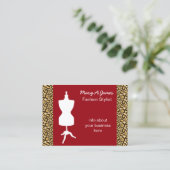 シックなドレスメーカーのマネキンビジネスカード 名刺 (スタンド正面)