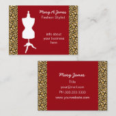 シックなドレスメーカーのマネキンビジネスカード 名刺 (正面/裏面)