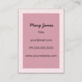 シックなドレスメーカーのマネキンビジネスカード 名刺 (裏面)