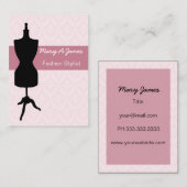 シックなドレスメーカーのマネキンビジネスカード 名刺 (正面/裏面)