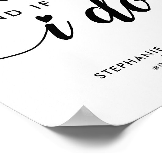 シックなドーナツもしマインドI doハートスクリプト結婚式の引き出物 ポスター (角)