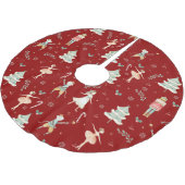 シックなナツクラッカークリスマスバレエレッド ブラッシュドポリエステルツリースカート (アングル)