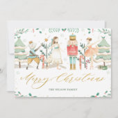 シックなナツクラッカーバレエ陽気なクリスマス シーズンカード (正面)