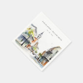 シックなニューオーリンズルイジアナ結婚ウォーター スタンダードカクテルナプキン (角)