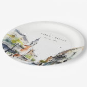 シックなニューオーリンズルイジアナ結婚ウォーター ペーパープレート (アングル)