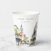 シックなニューオーリンズルイジアナ結婚ウォーター 紙コップ (裏面)