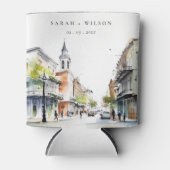 シックなニューオーリンズルイジアナ結婚ウォーター 缶クーラー (正面)