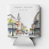 シックなニューオーリンズルイジアナ結婚ウォーター 缶クーラー (裏面)