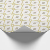 シックなニュートラルイエロールーペイカットダイヤモンドパターン ラッピングペーパー (角)