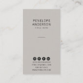 シックなニュートラルトープモダンミニマリストボユニークホ 名刺 (裏面)