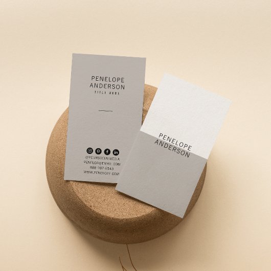 シックなニュートラルトープモダンミニマリストボユニークホ 名刺