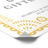 シックなニュートラルパペルピカドウェディングレセプションサイン ポスター (角)