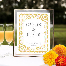 シックなニュートラルパペルピカドウェディングレセプションサイン ポスター