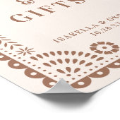 シックなニュートラルパペルピカドウェディングレセプションサイン ポスター (角)