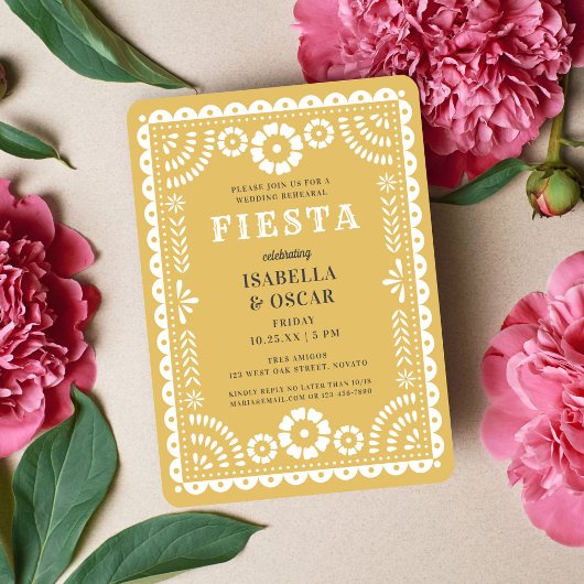 シックなニュートラルパペル結婚ピカドのリハーサルディナー 招待状