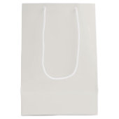 シックなニュートラルライトベージュ結婚ズ ミディアムペーパーバッグ (裏面)