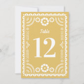 シックなニュートラル結婚パペルピカドのテーブル番号 招待状 (裏面)