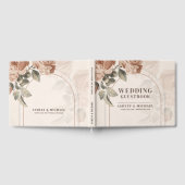 シックなニュートラル自然トーン錆びたバラ秋アーチ ゲストブック (全面)